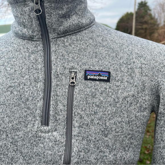 Patagonia 1/4 Zip Grey Pullover Front Zip Pocket L/S Youth Size XL 14 - Picture 3 of 9